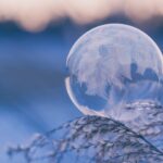 frozen bubble with ice inside