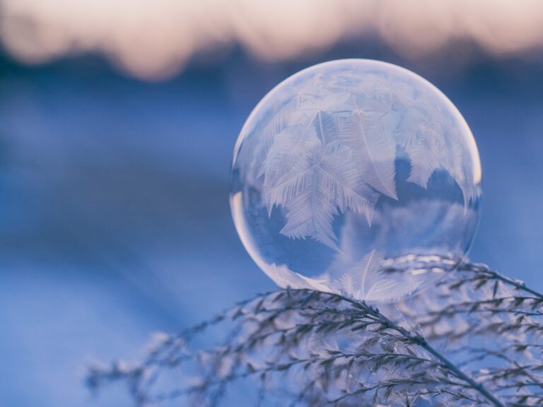frozen bubble with ice inside