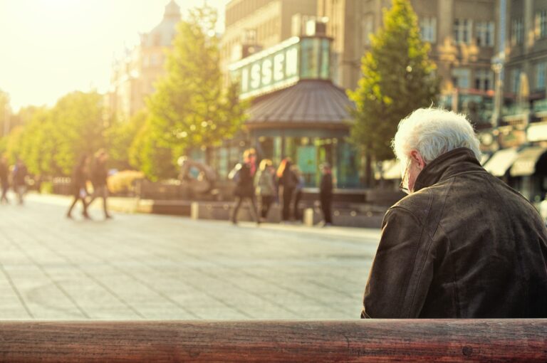 man sits on bench