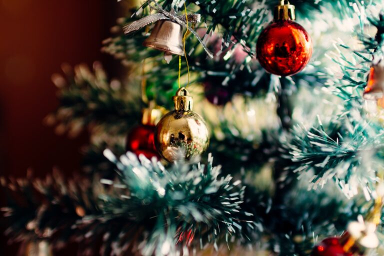 Christmas tree with various decorations