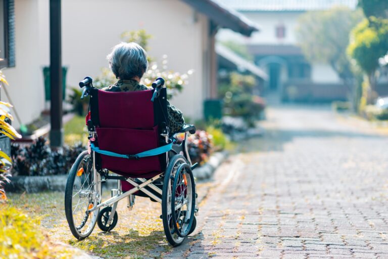 woman sat in wheelchair