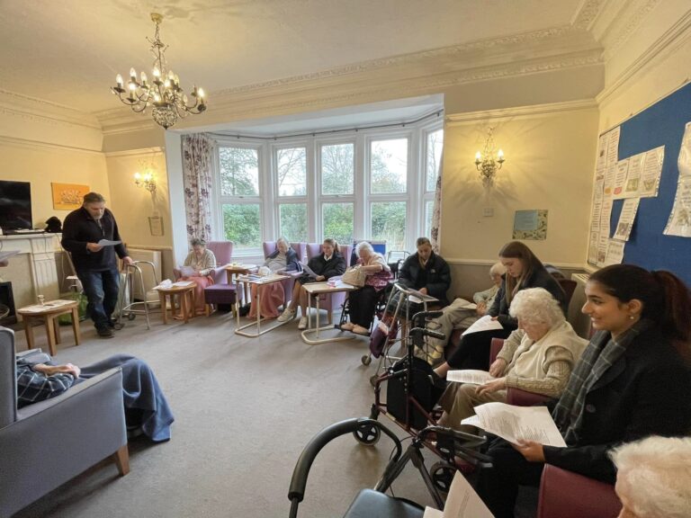 holy communion service at Hilgay Care Home