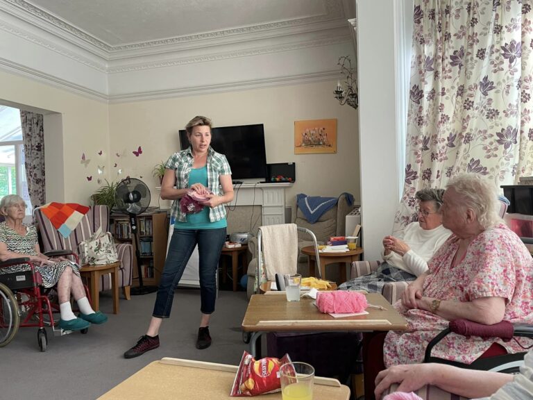 Becky a taxidermy specialist gives a talk to residents at the Hilgay Care Home in our are homes' meaningful activities blog series.