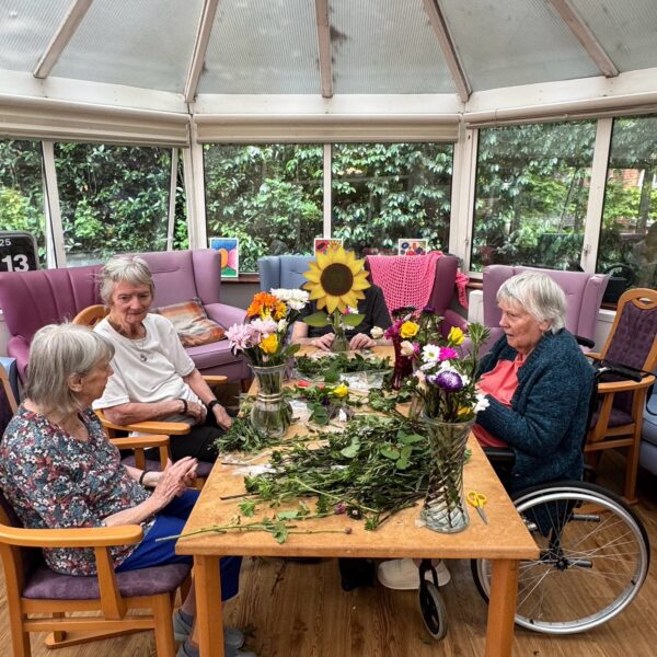 Hilgay Care Home Activities Flower Arranging