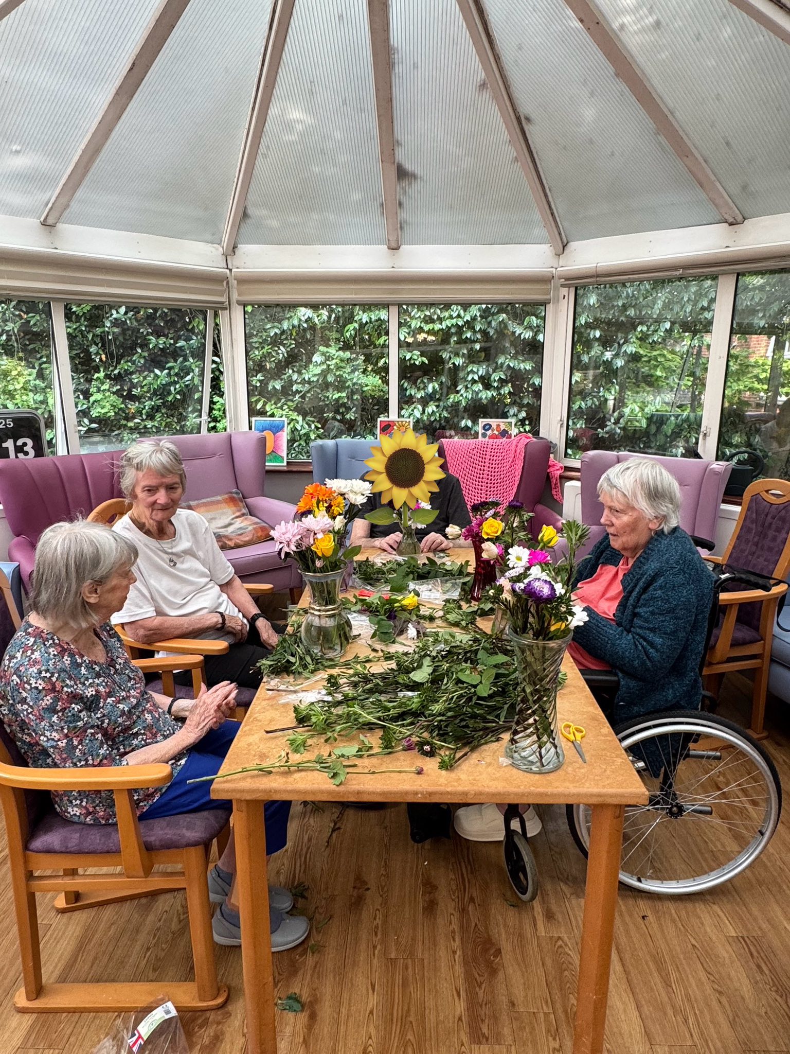 Hilgay Care Home Activities Flower Arranging