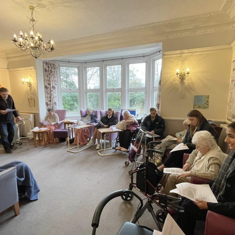 holy communion service at Hilgay Care Home
