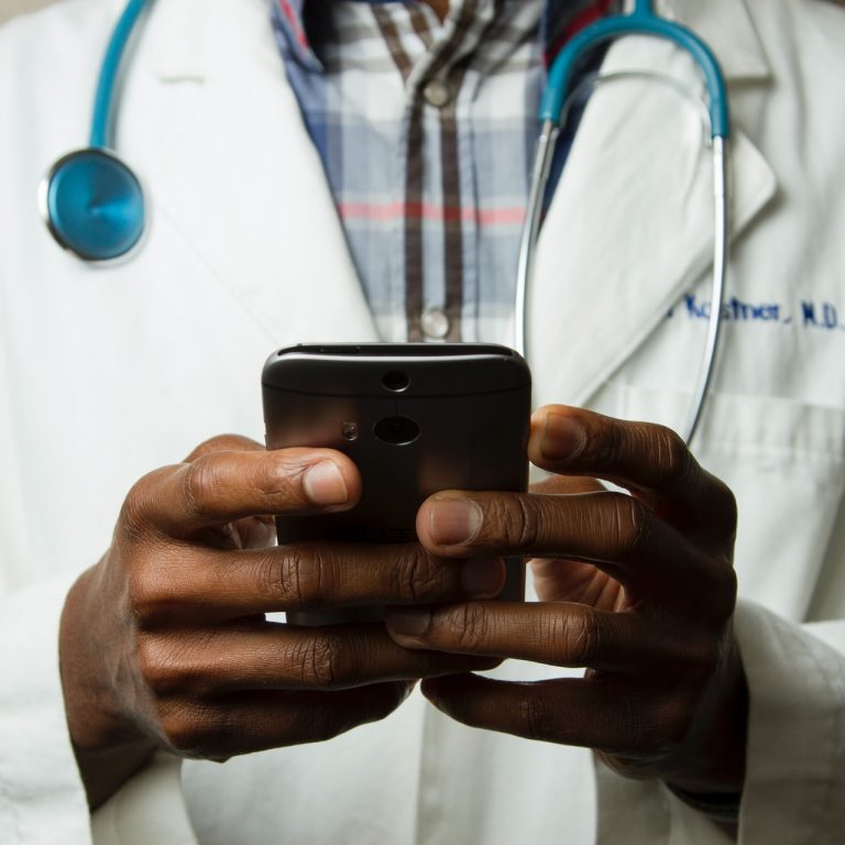 doctor using a phone
